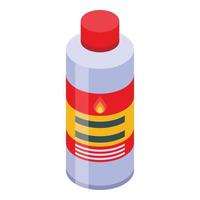 Fire ignite bottle icon, isometric style vector
