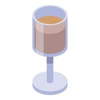 Cocoa cocktail icon, isometric style vector