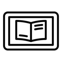 Book in an electronic tablet icon, outline style vector