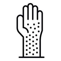 Hand allergy point icon, outline style vector