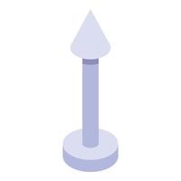 Arrow piercing icon, isometric style vector