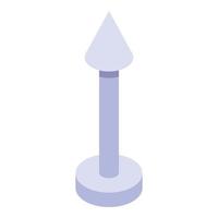 Arrow piercing icon, isometric style vector