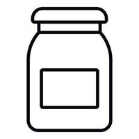 Apricot jam jar icon, outline style vector