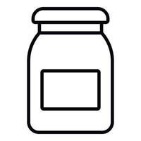 Apricot jam jar icon, outline style vector