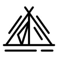 Camp tent icon, outline style vector