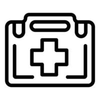 icono de botiquín de primeros auxilios, estilo de esquema vector