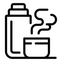 Thermos bottle icon, outline style vector