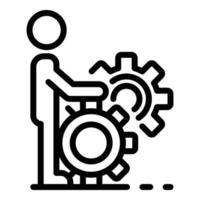 Efficient gear system skill icon, outline style vector