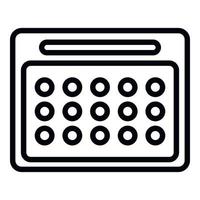 Calendar with round dates icon, outline style vector