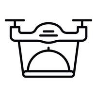 Quadcopter food delivery icon, outline style vector