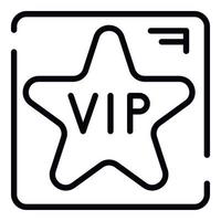 VIP star icon, outline style vector