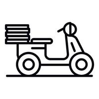 icono de entrega de alimentos moto, estilo de esquema vector