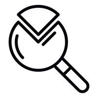 A quarter of the magnifier icon, outline style vector