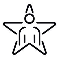 Man star icon, outline style vector