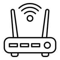 icono de enrutador wifi de seguridad, estilo de contorno vector