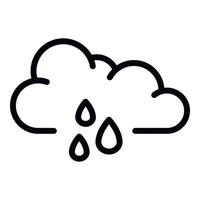 Rainy storm cloud icon, outline style vector