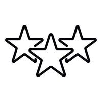 icono de tres estrellas, estilo de esquema vector