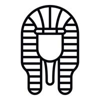 Pharaoh Tutankhamun icon, outline style vector