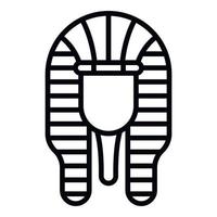 Pharaoh Tutankhamun icon, outline style vector