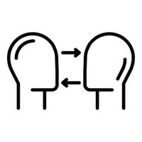 Two heads and arrows icon, outline style vector