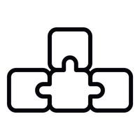 Puzzle idea icon, outline style vector