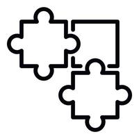 Puzzle idea icon, outline style vector