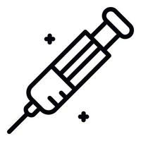 Plastic syringe icon, outline style vector