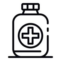 Bottle of medicine icon, outline style vector