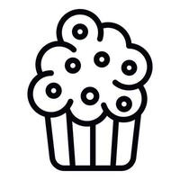 Cream cupcake icon, outline style vector