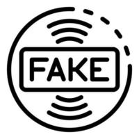 Fake media icon, outline style vector