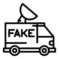 Fake news truck icon, outline style vector