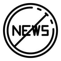 No fake news icon, outline style vector