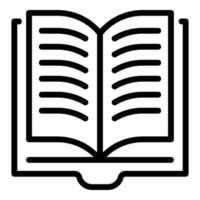 Open book icon, outline style vector