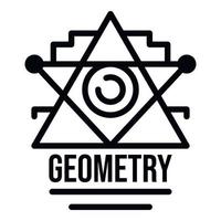icono de alquimia de geometría, estilo de contorno vector