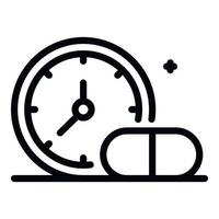 icono de tiempo de medicación, estilo de contorno vector