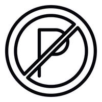 Parking restriction icon, outline style vector