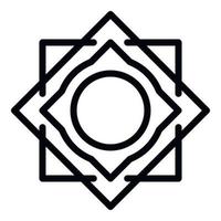 Square circle alchemy icon, outline style vector