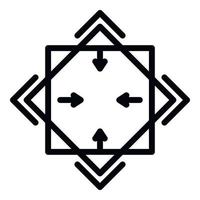 Alchemy square icon, outline style vector