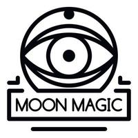 Moon magic icon, outline style vector