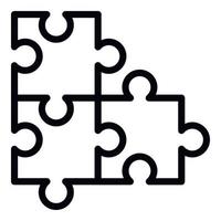 Puzzle match icon, outline style vector