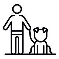 Man take dog icon, outline style vector