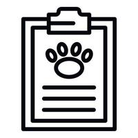 Veterinary list icon, outline style vector