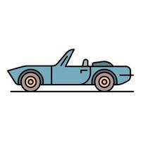 Cabriolet icon color outline vector