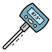 One bar thermometer icon color outline vector