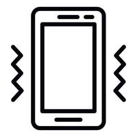 Smartphone vibro mode icon, outline style vector