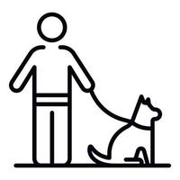 hombre caminando icono de perro, estilo de contorno vector