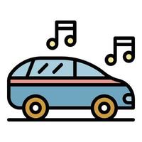 Car audio icon color outline vector