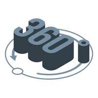 360 virtual reality icon, isometric style vector