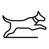 Jumping dog icon, outline style vector