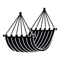 Beach hammock icon, simple style vector
